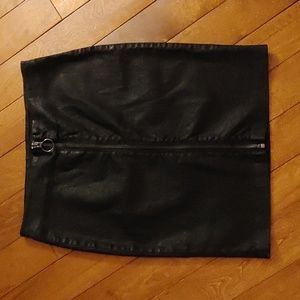 AllSaints sammy denim skirt in coated black